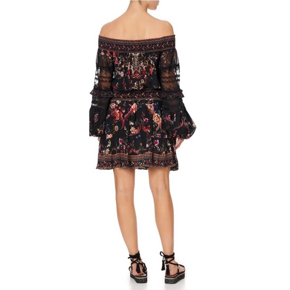 NEW Camilla SIZE L (100% Silk) A Girl Like You Off The Shoulder Mini Dress - Picture 2 of 10